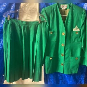 Oleg Cassini Green Dress Suit